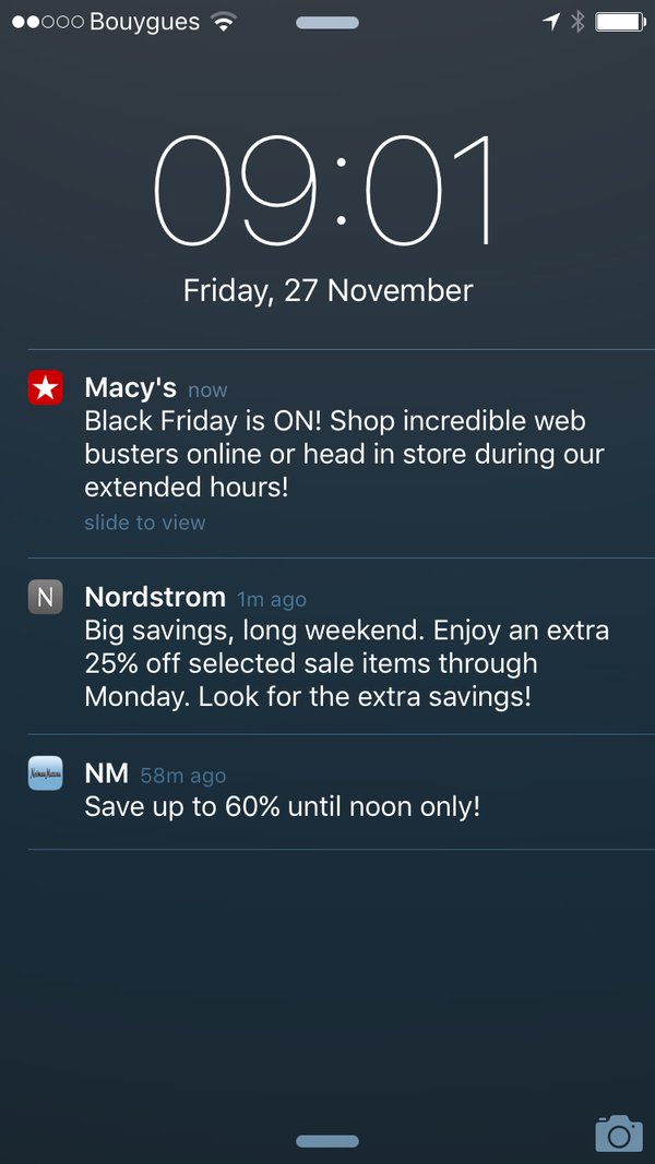 Push Notification Offer For Black Friday