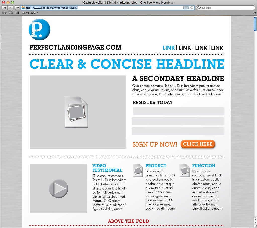 an example of a perfect landing page tied to your marketing campaign.