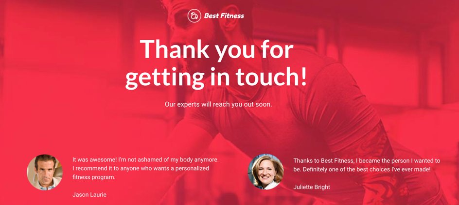 example of testimonial on thank you page