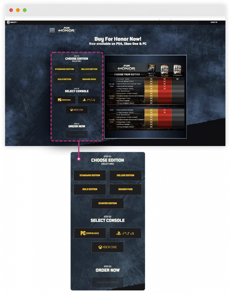 variation version for the a/b testing campaign for increasing ecommerce leads