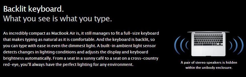 promotional banner of a backlit keyboard from Apple