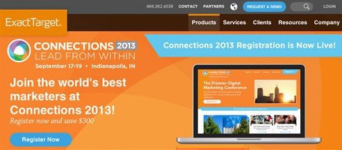 control version of the landing page for ExactTarget
