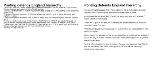 an example of how whitespace is important to improve readability