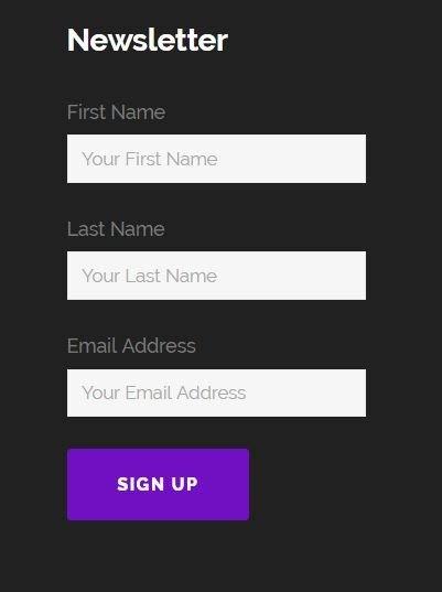 an example of a sign-up form within a newsletter
