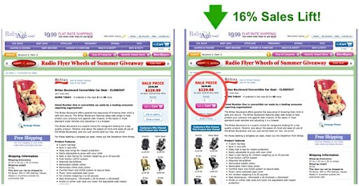 screenshot of the website of Baby Age