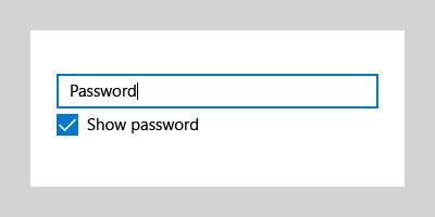 screenshot of the form field for entering password