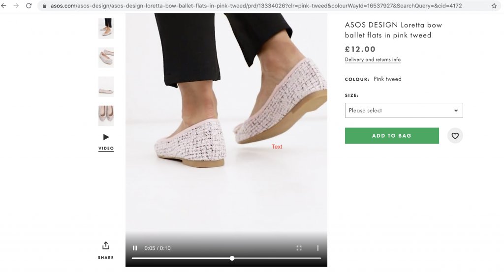 an example of a testing the impact of adding a product video on an ecommerce store