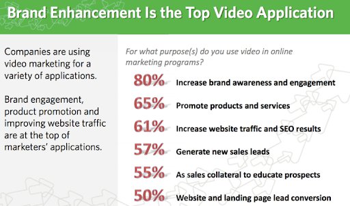 screenshot for the report on the purpose of using videos in online marketing programs