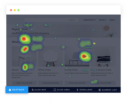illustration of a website heatmap tool
