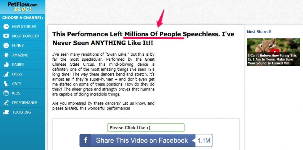 a screenshot of a page with the headline conveying social proof by adding the term 'Millions of people'