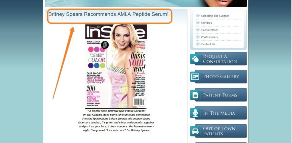 an example of a page which relies on authority bias to make headlines more compelling & attractive