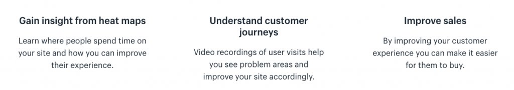 features of the Hitsteps heatmap app on shopify