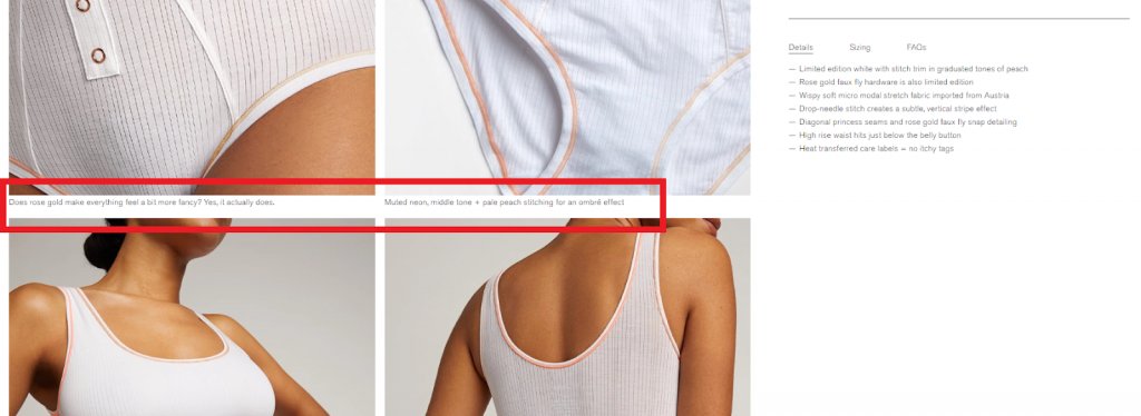 funny product image descriptions on Negative Underwear website