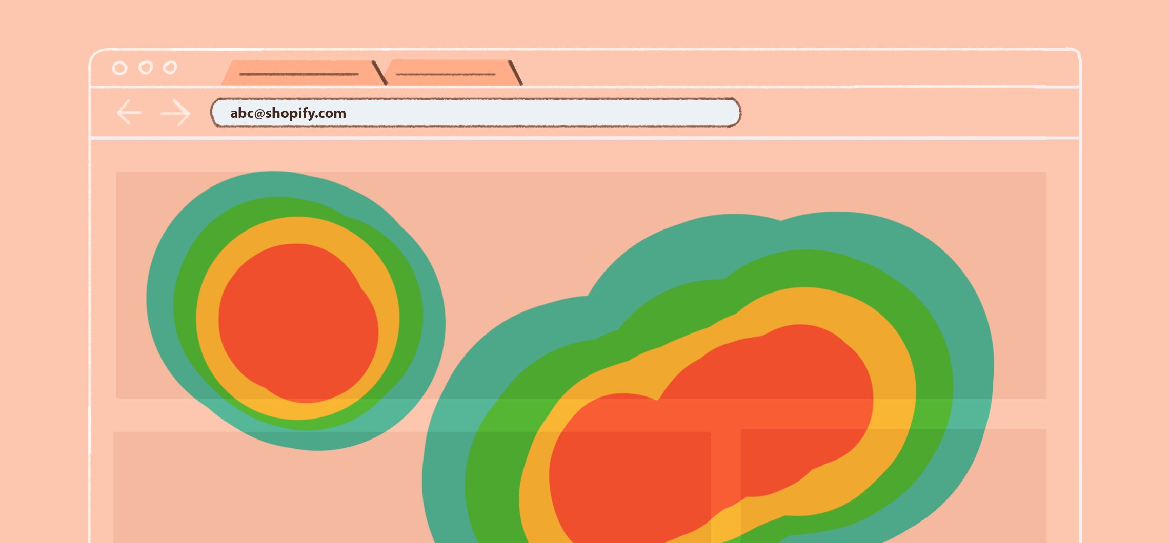 screenshot of a heatmap on a shopify store