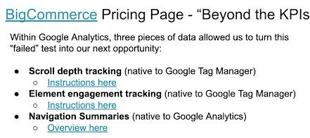 Activities On Bigcommerce Pricing Page That Go Beyond KPIs
