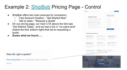 Details Of The Control Version Of The Pricing Page Of Shipbob