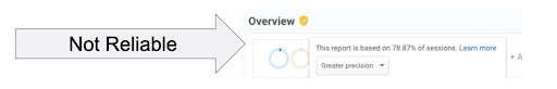 Take A Note Of The Yellow Check Mark In Google Analytics