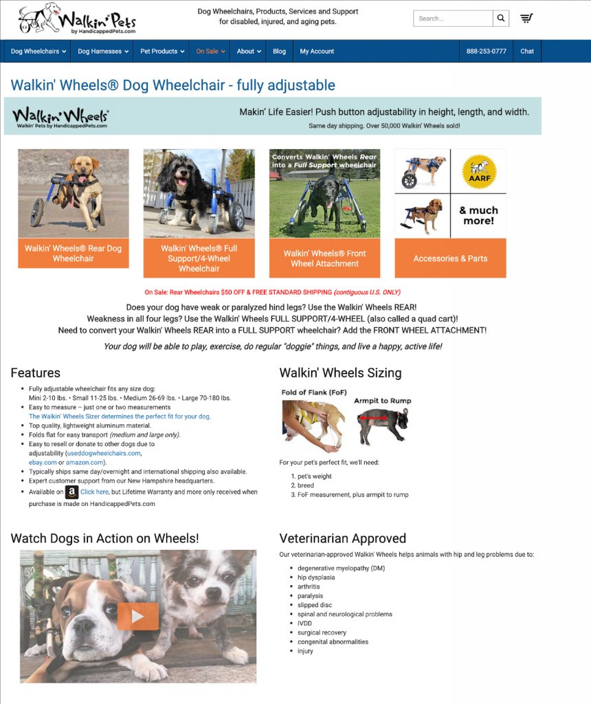 Walkin Wheels’ Initial Category Page