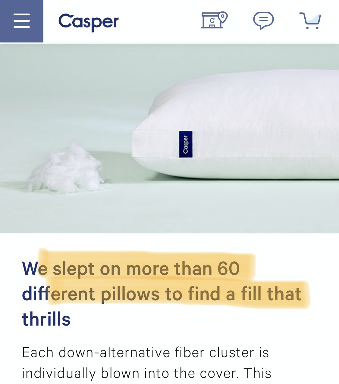 Headline On Caspers Product Page