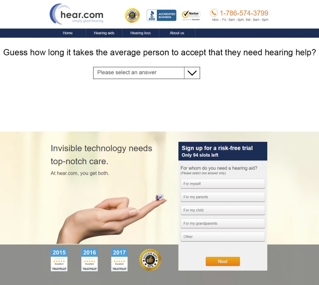 Mockup Of The Homepage Of Hear Com
