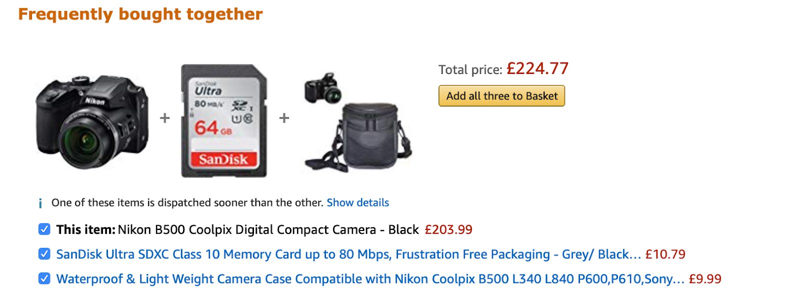 Example Of Cross Selling On Amazon Product Page