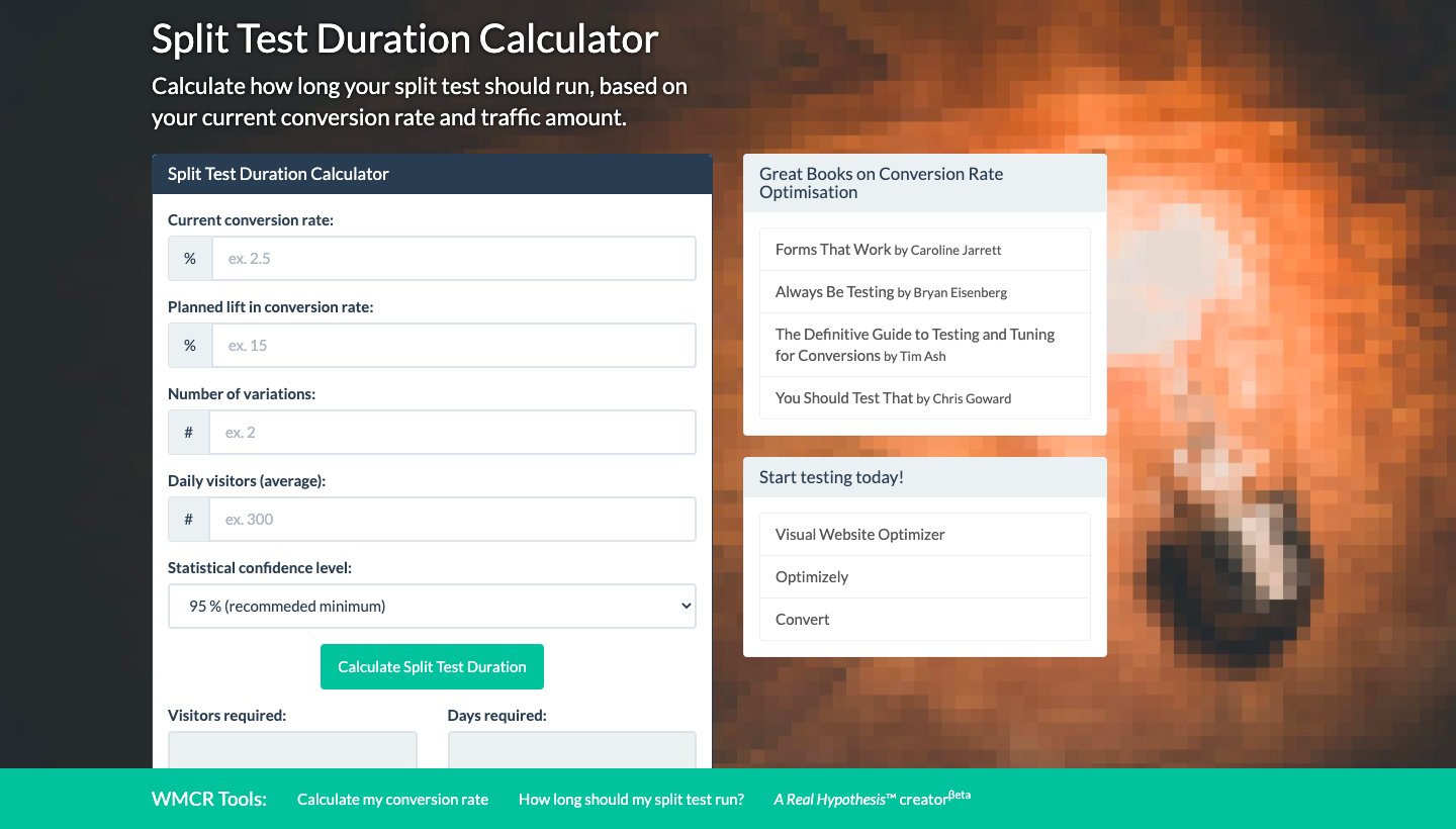 Split Test Duration Calculator