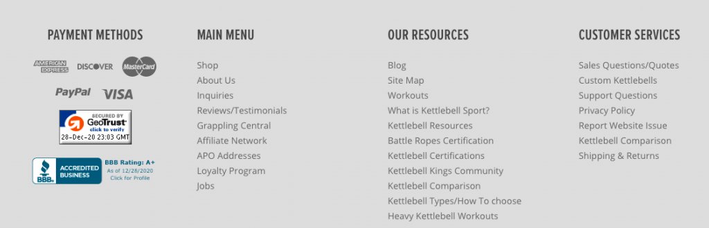 Kettlebell Kings Homepage Footer