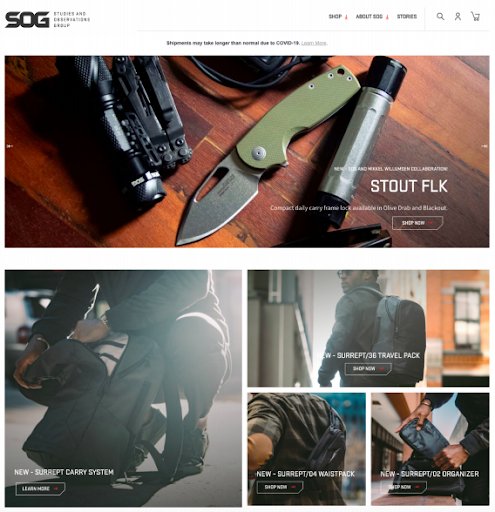 SUG Specialty Knives Homepage