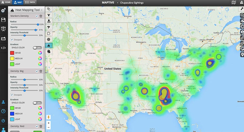 Maptive’s heatmapping tool