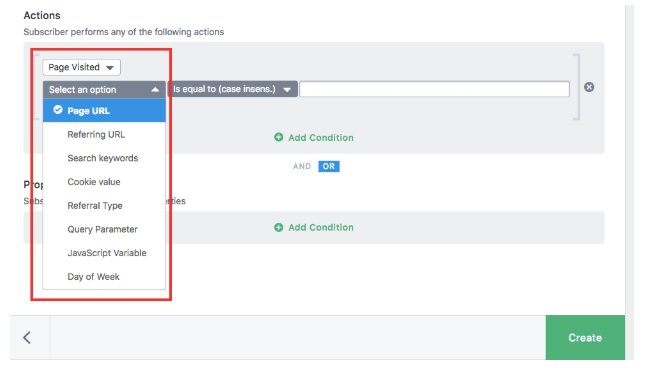 Segmentation based on page visits