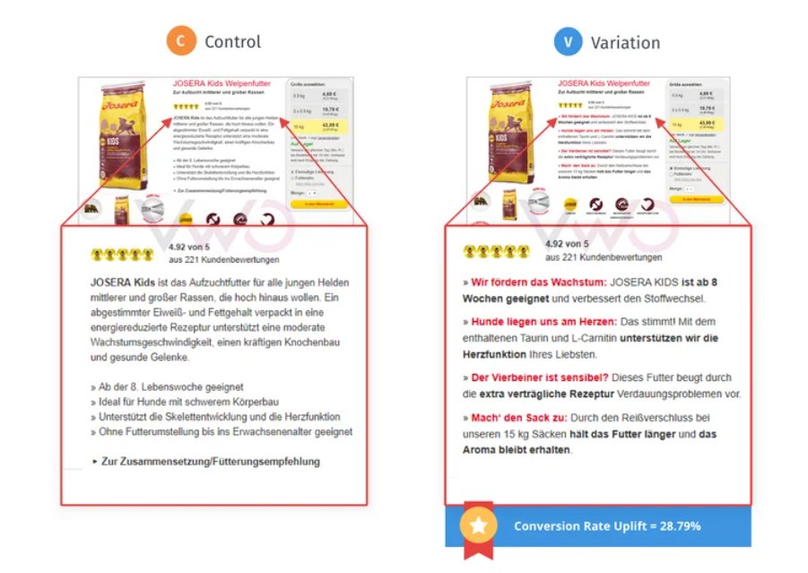 Control and Variation of Josera with VWO