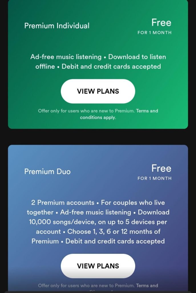 Spotify Pricing Plan