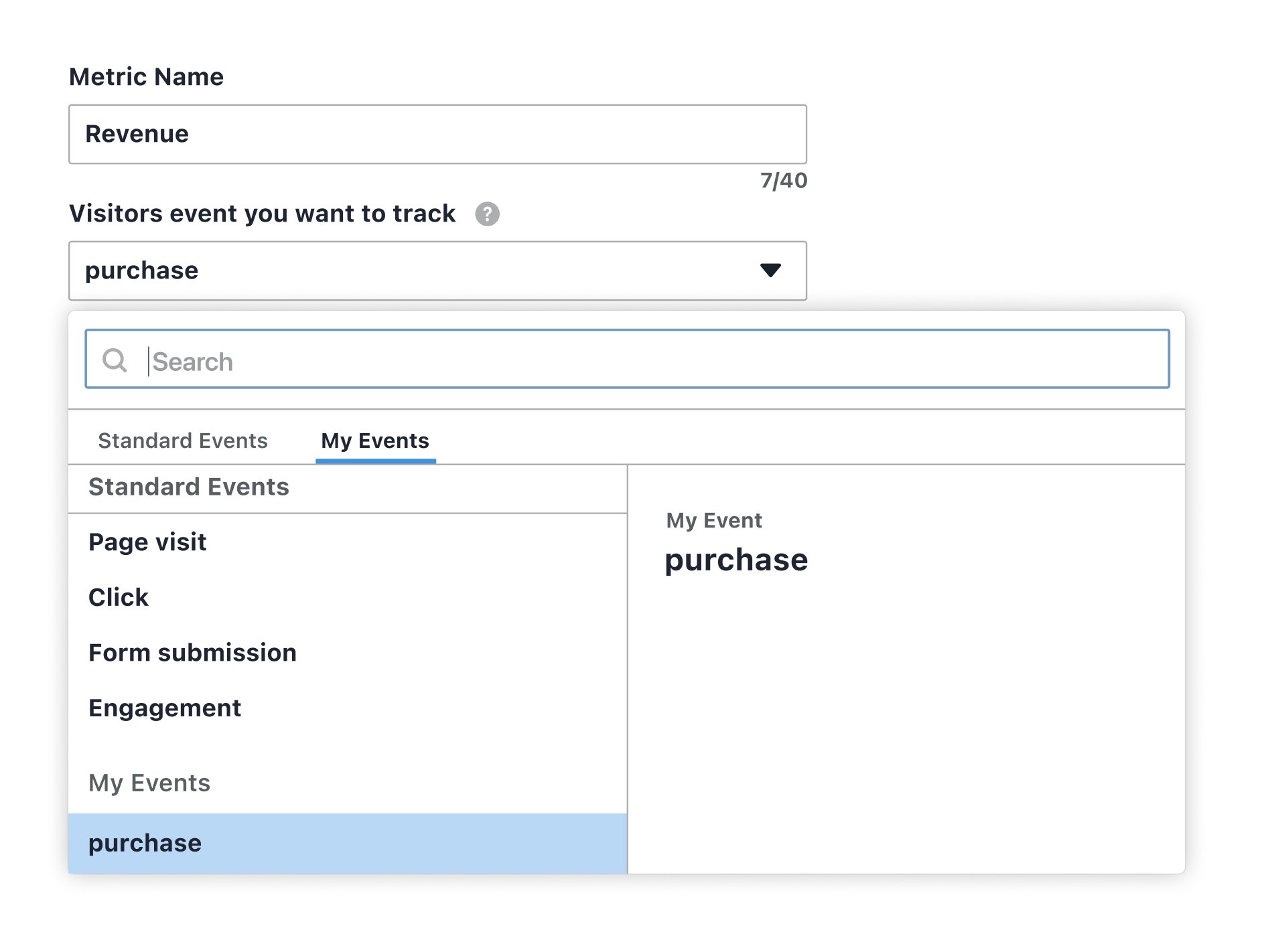 Track any event on your page