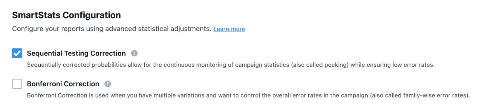 SmartStats configuration 