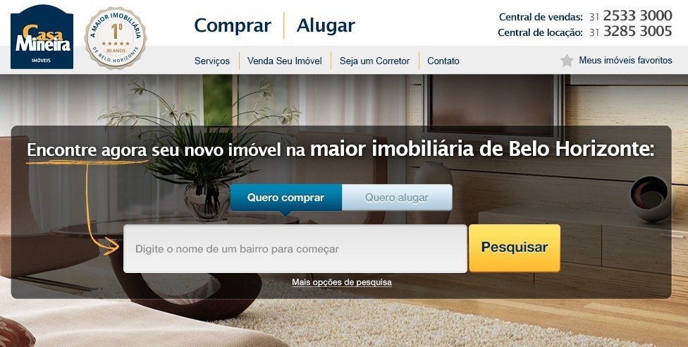 Casa Mineira's Case Study showing A/B Testing - Control (A)