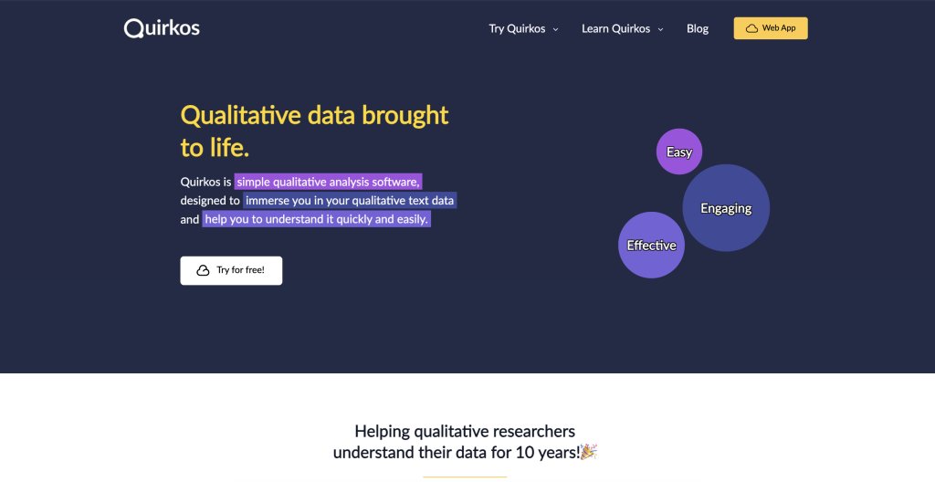 Top Qualitative Data Analysis Tools | 6. Quirkos