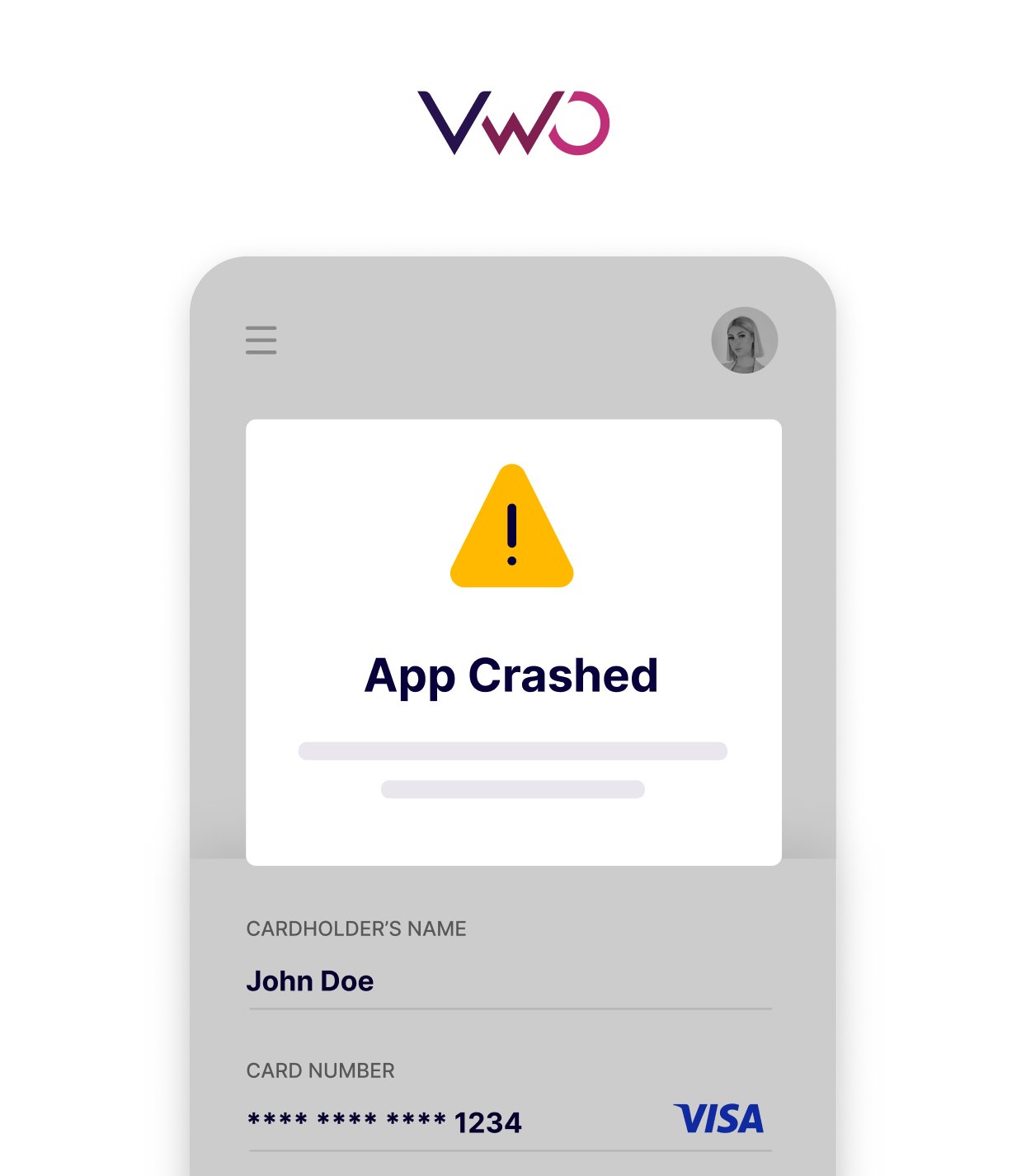 The friction & crashes dashboard in VWO