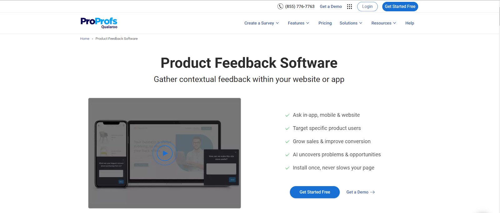 In-product feedback tools | 2. Qualaroo