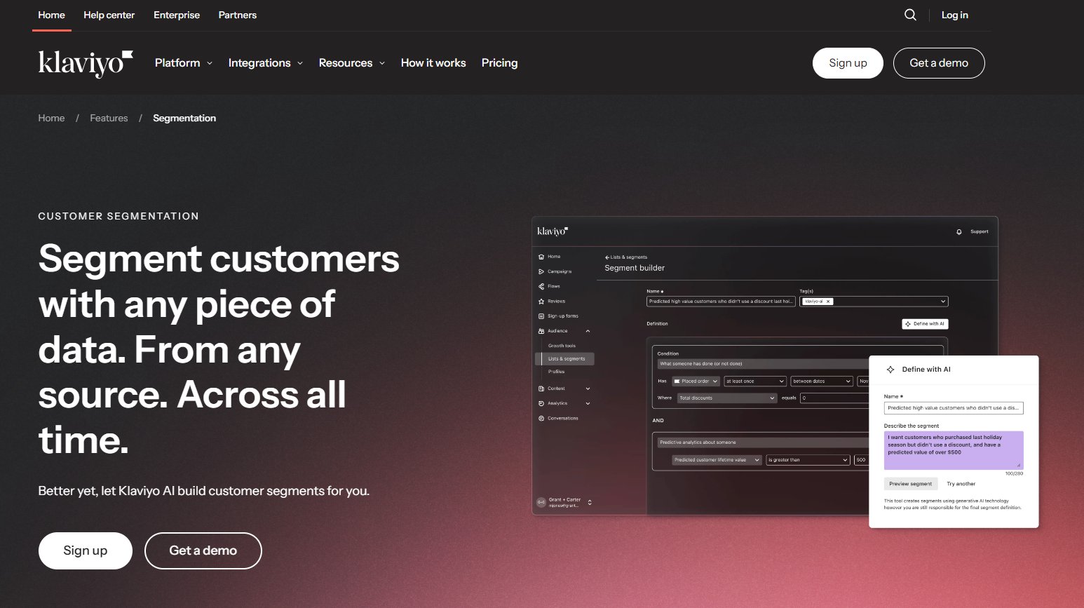 Best Customer Segmentation Software | #2. Klaviyo