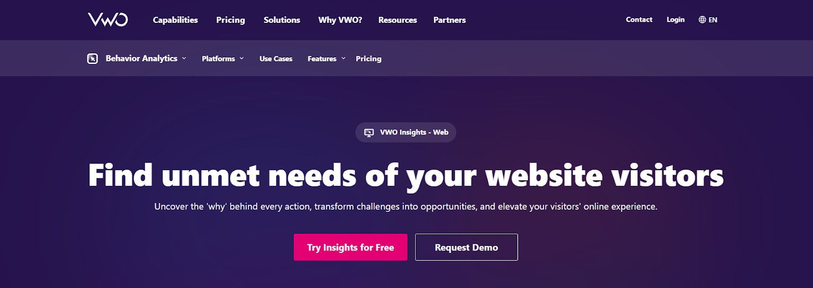Free website analysis | #7. VWO Insights 