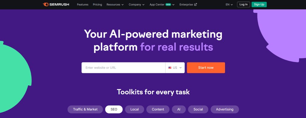 8. Semrush for Keyword research & SEO insights