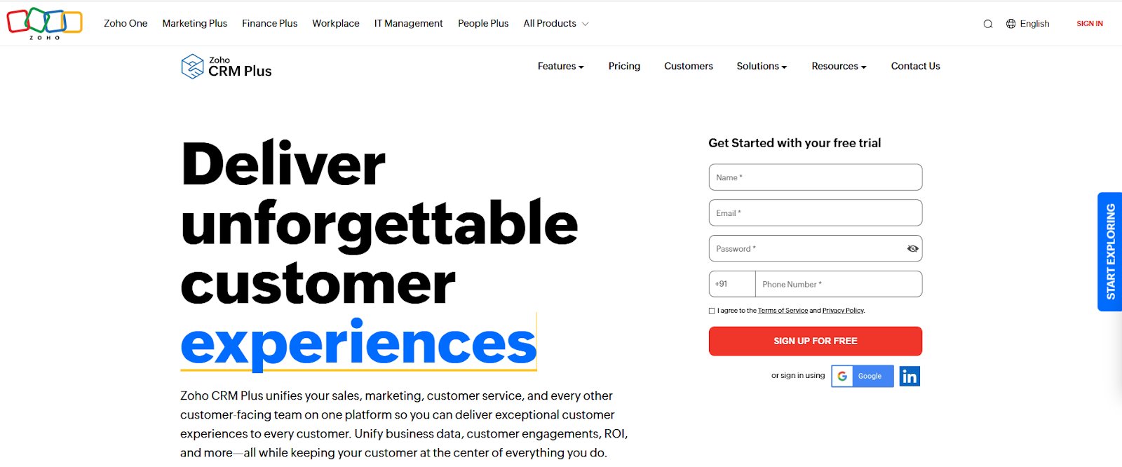 Top Customer Experience Platforms | #15. Zoho CRM Plus