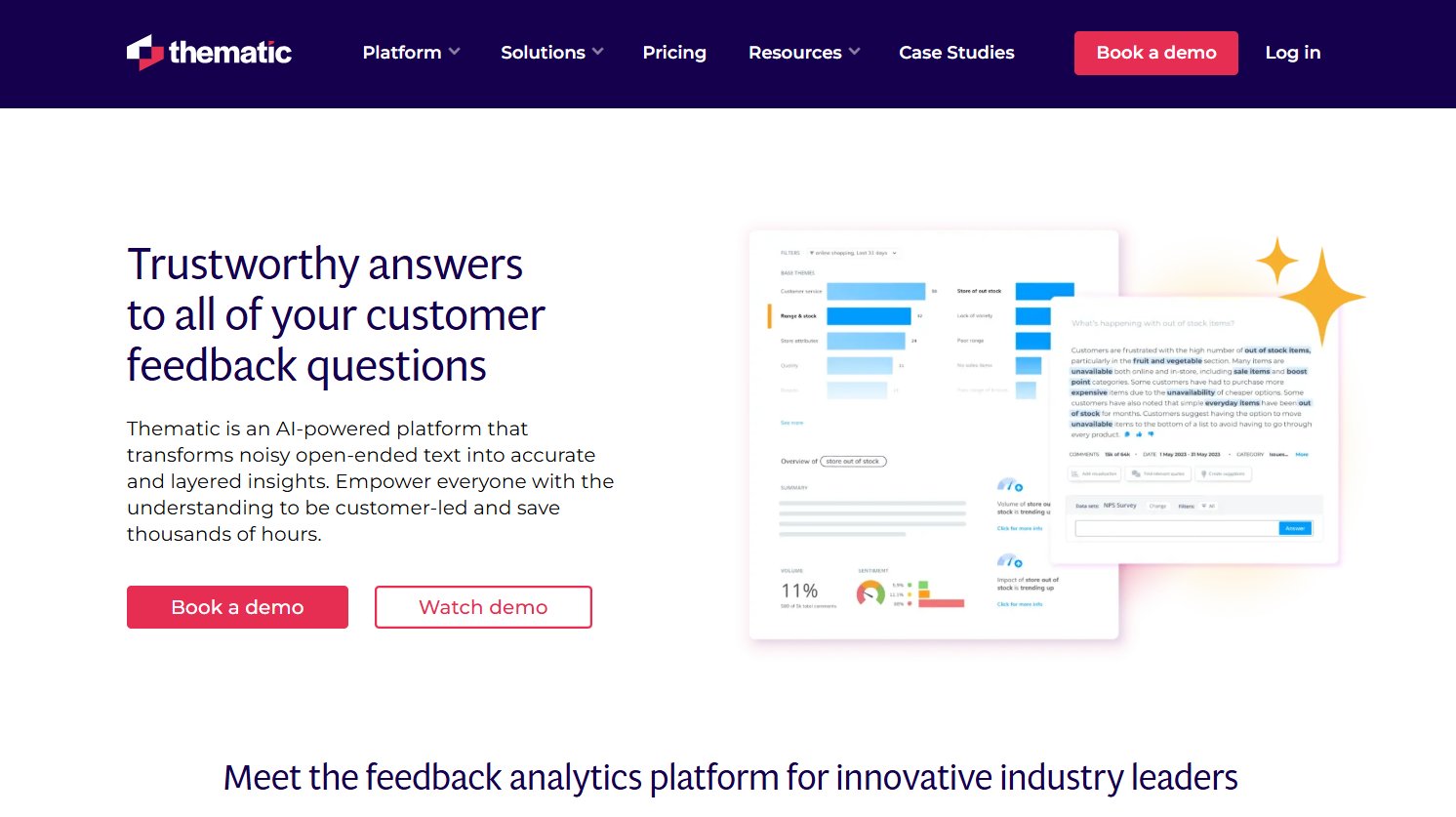 Best Customer Feedback Analytics Software | #8. Thematic