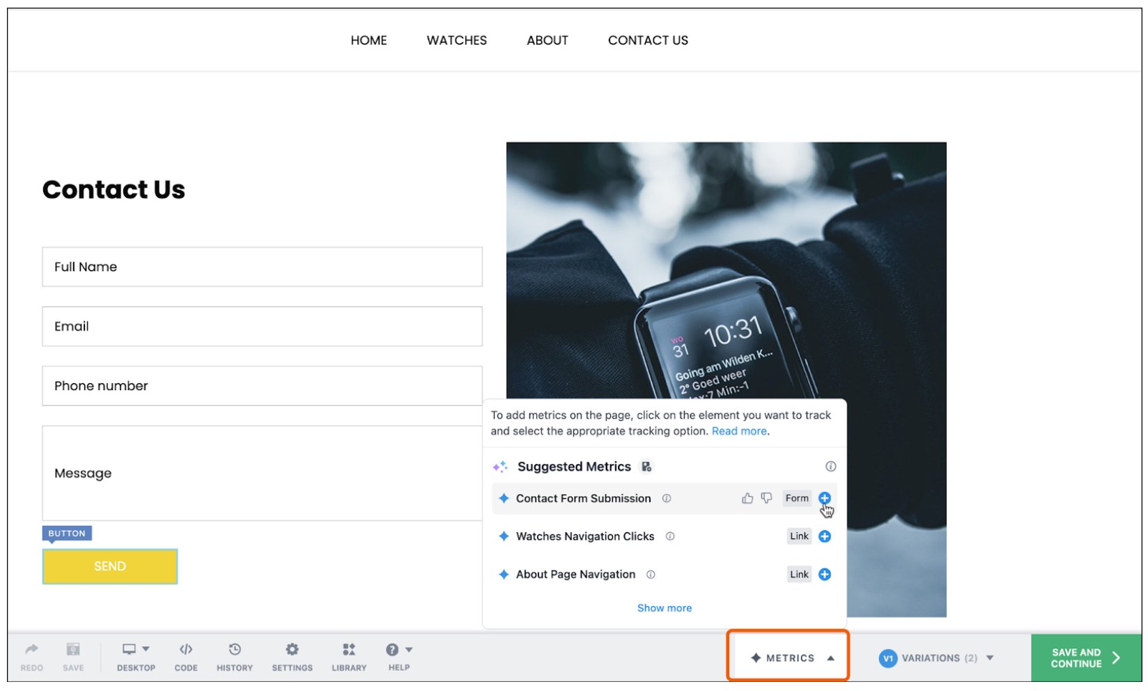 VWO Copilot Suggested metrics