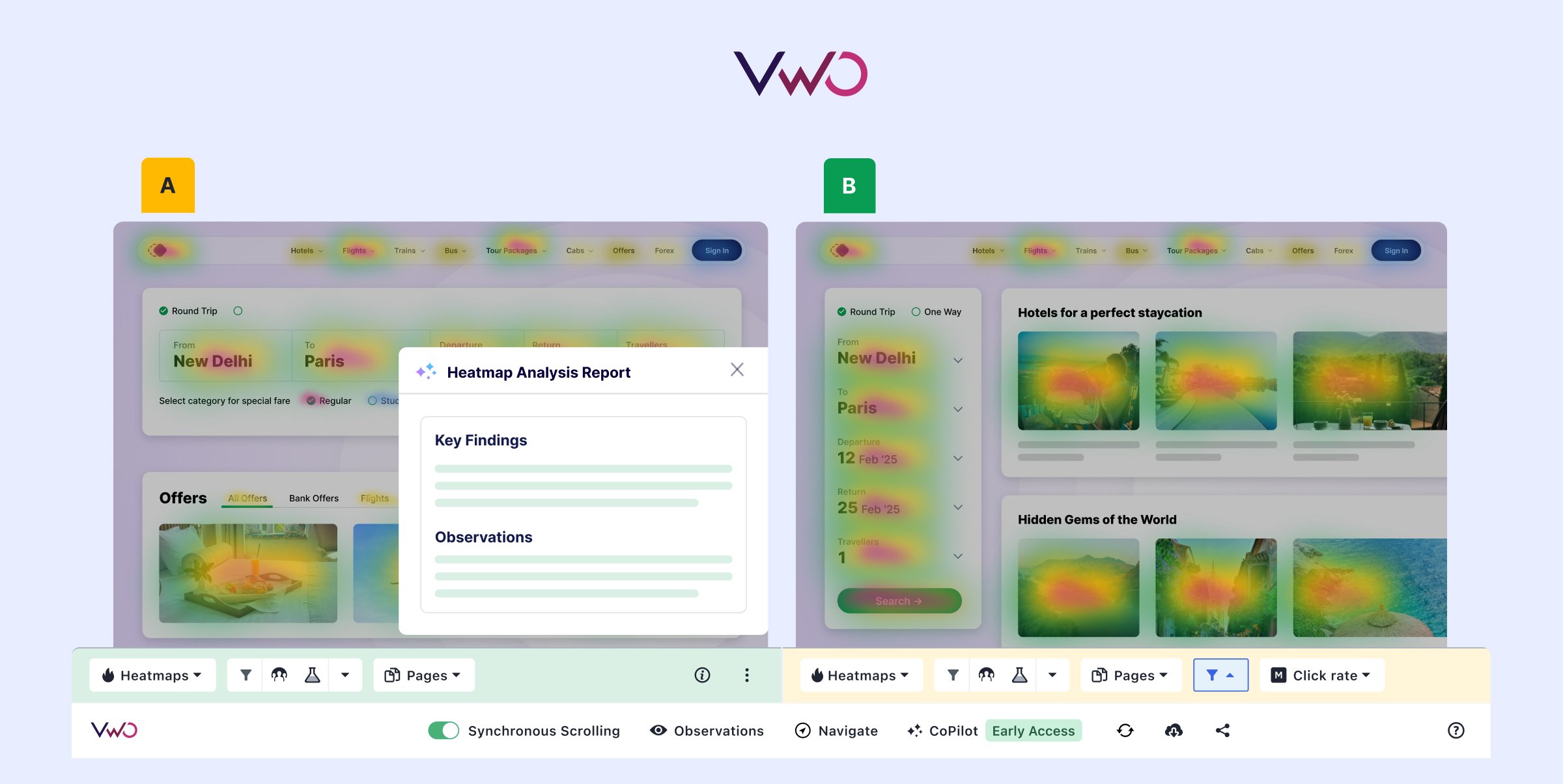 Heatmap comparison in VWO