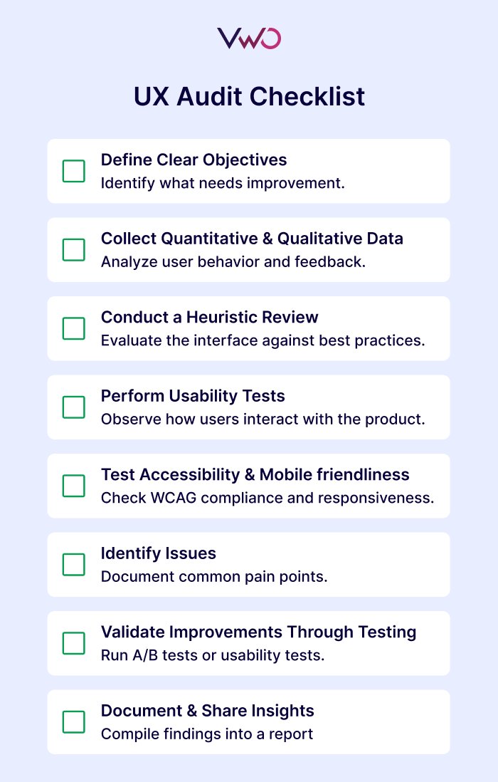 User experience audit checklist