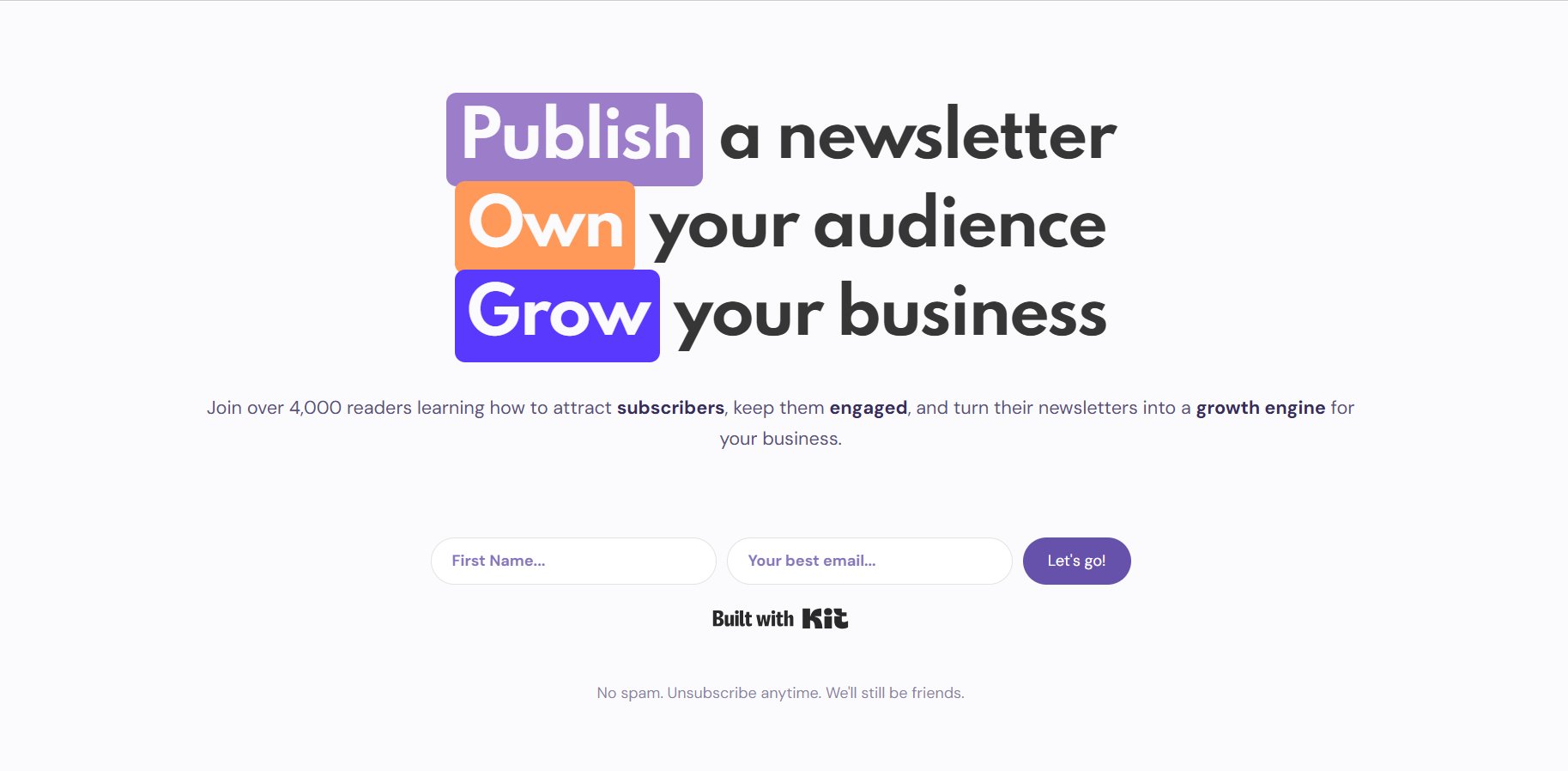 Landing Page Opt-In Forms: Growth Currency as an example 