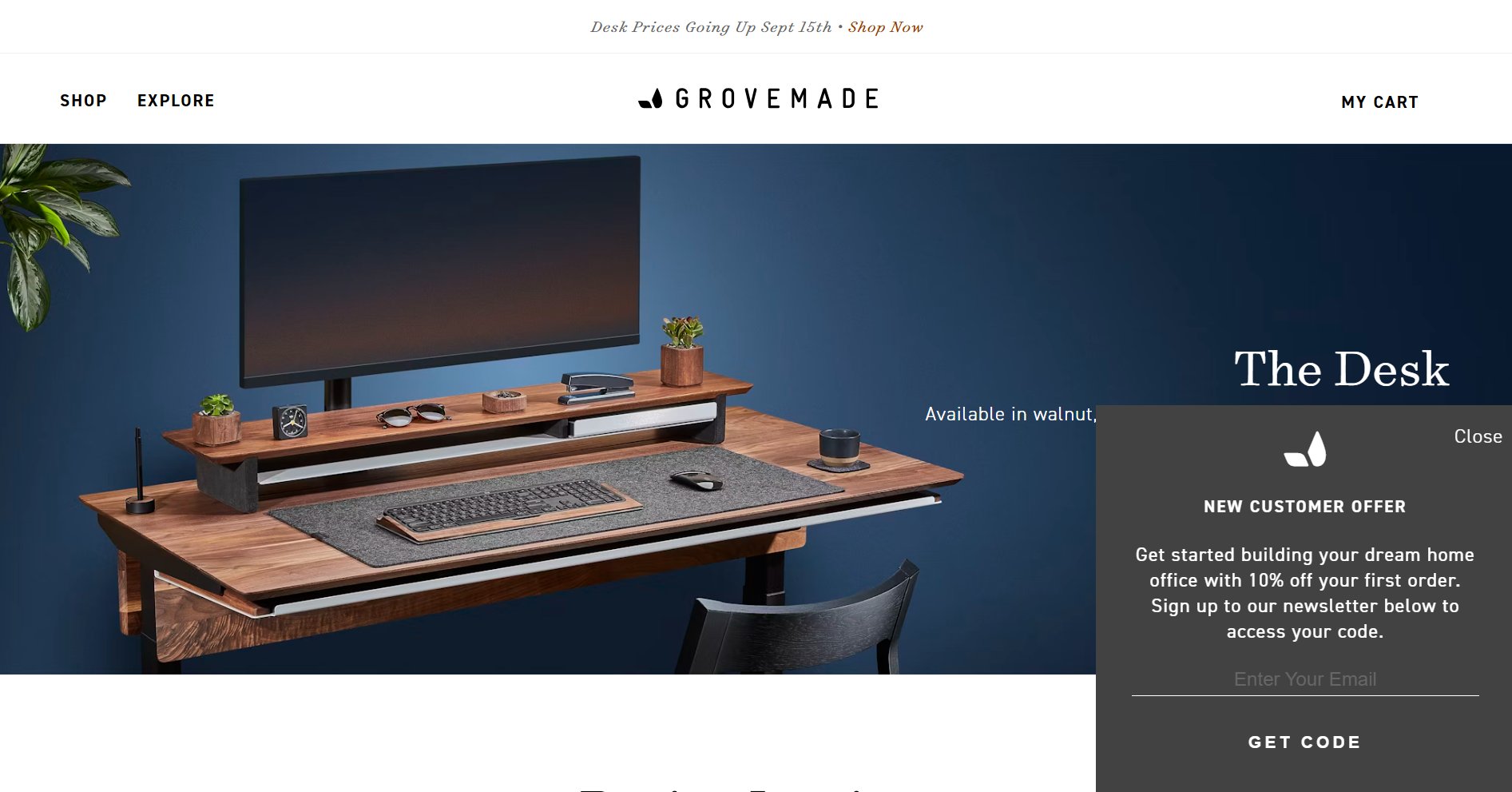 Pop-up Forms: Grovemade as an example