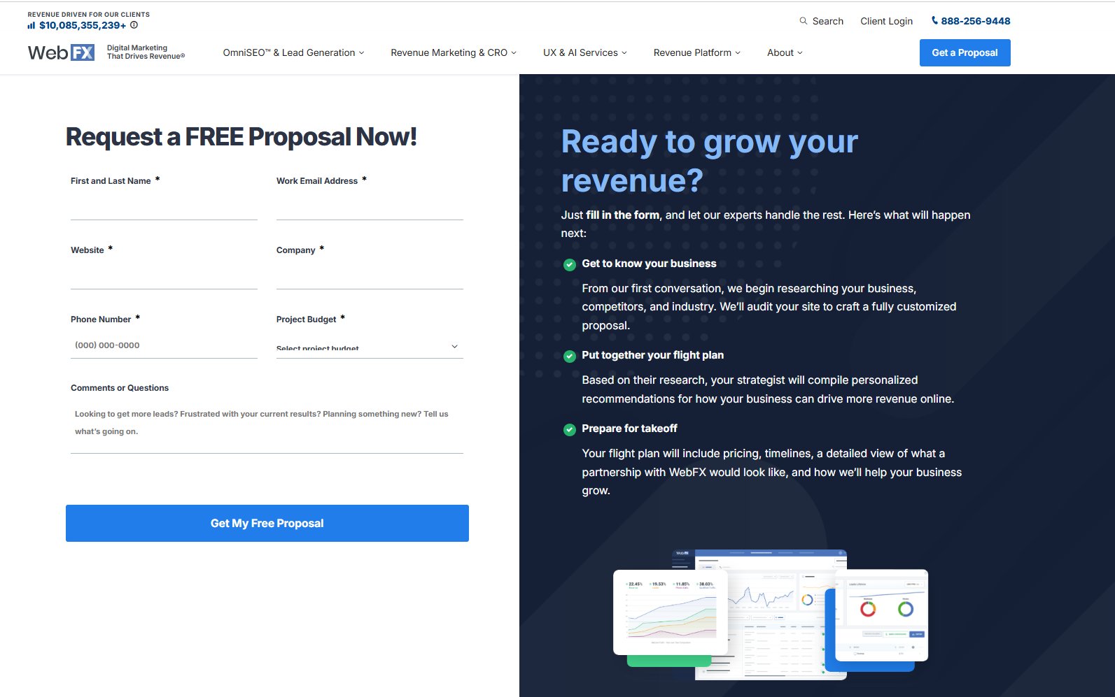 Service inquiry forms – WebFX