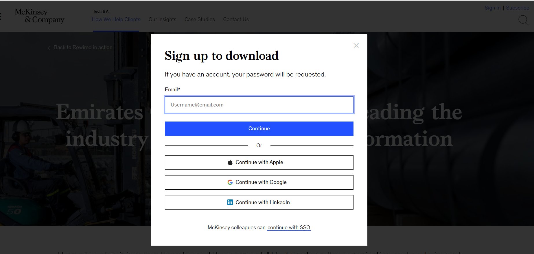 Case study & research download forms – McKinsey